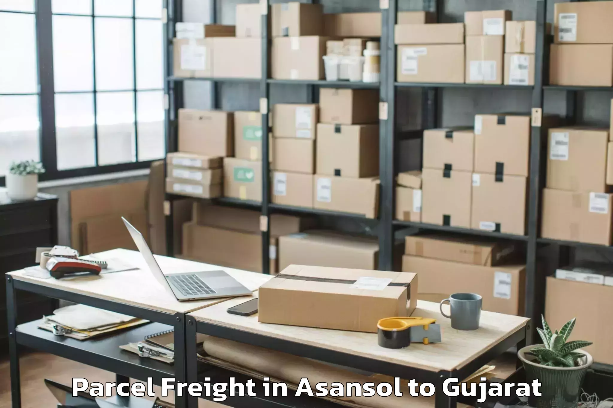 Efficient Asansol to Karnavati University Gandhinag Parcel Freight